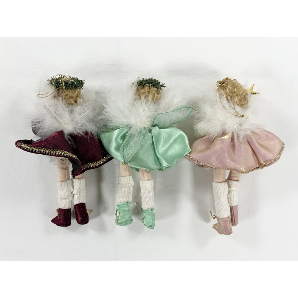 Vintage 90s Christmas Angel Fairy Shelf Sitter Ornament Doll Lot of 3 Bendable - Picture 3 of 7